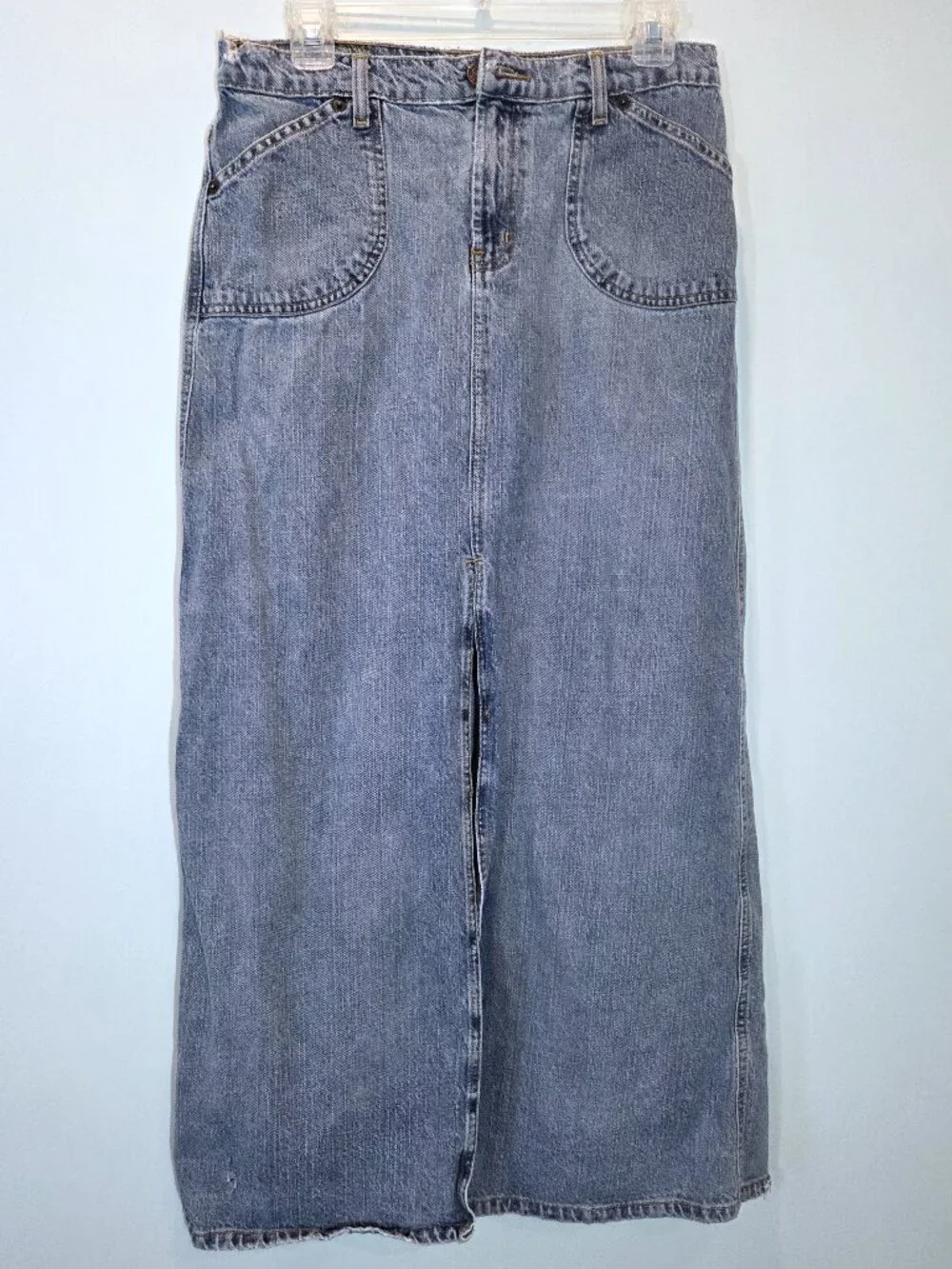 Vintage Ralph Lauren Polo Jeans Co. Denim Column Maxi Skirt Size 6
